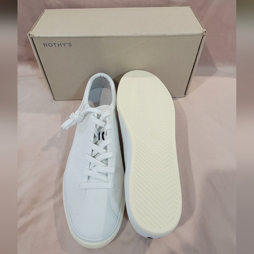 Rothy's White and Blue Men's Sneakers - Picture 6 of 9